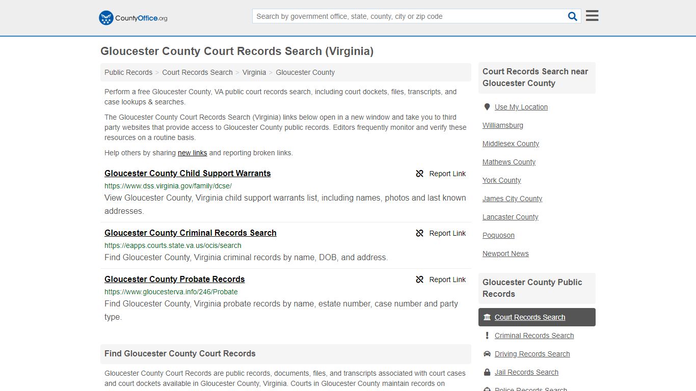 Court Records Search - Gloucester County, VA (Adoptions ...