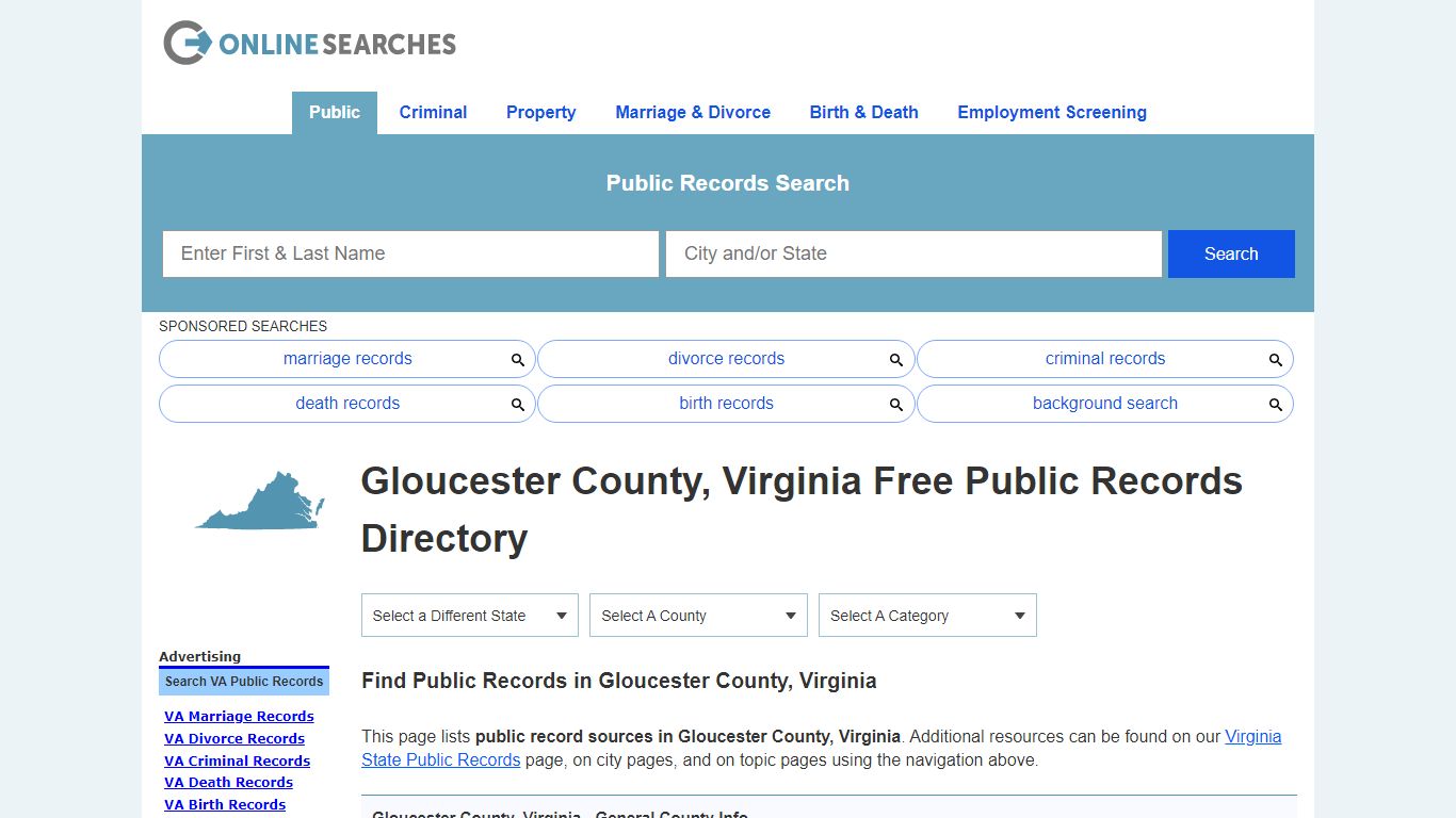 Gloucester County, Virginia Public Records Directory