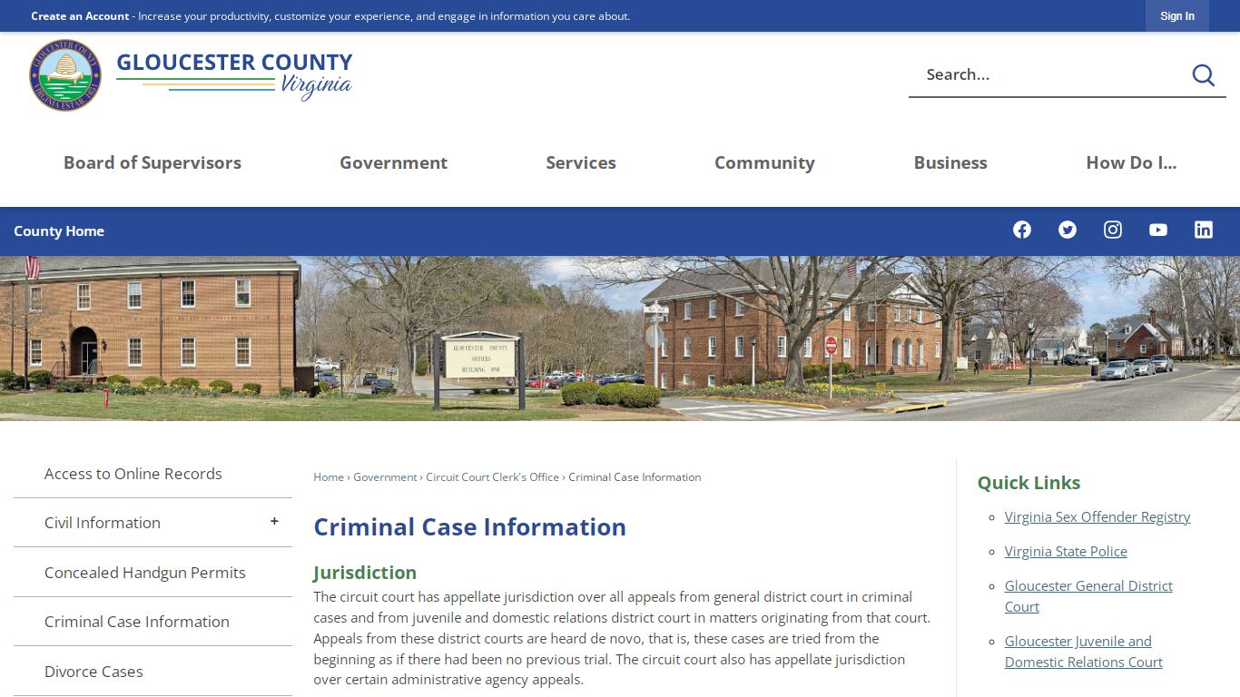 Criminal Case Information | Gloucester County, VA